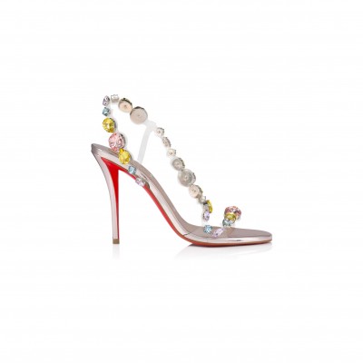 CHRISTIAN LOUBOUTIN ROSA Z 100 EMBELLISHED LEATHER SANDALS 1260200F643
